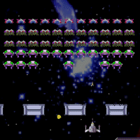 Alien Invasion est jeu invaders de genre classique, le bouclier peut se dtruire  coup de plusieurs tirs, les vaisseaux ennemis acclrent leur vitesse en descendant vers le votre... un classique