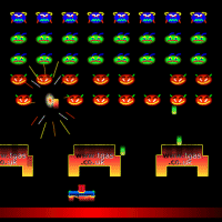Desktop Invaders une reprise assez bien ralise des invaders, explosions, missiles, son, effect sonore, graphismes colors, etc...