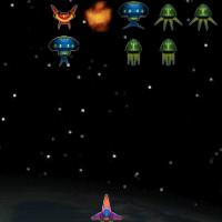 Hybrid Fighter est un invaders lgrement amlior par rapport aux anciens jeux de genre invaders