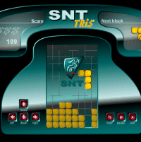 Tetris SNT : Les bloques sont tous d'un jaune orange de la mme couleur, les rotations des pices sont animes, et les effets sonores vont bien avec le jeu, le tout se passe dans un tlphone avec combin...  tester !